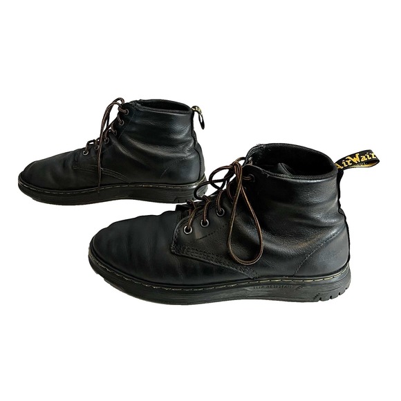 Dr. Martens Amwell Boots Mens 11 Women 12 SR Safety Work Black Leather Doc Boots - Picture 1 of 9